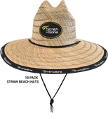 STRAW BEACH HATS - 10 PACK